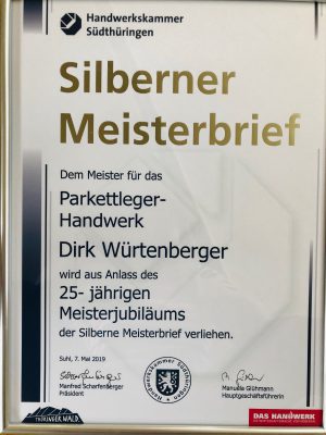 Meisterbrief Dirk Würtenberger